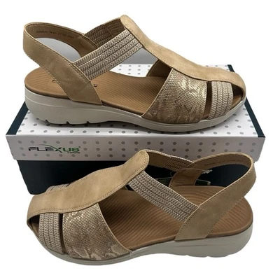 Flexus by Spring Step Damari TN Sandals Womens EU 41 US 9.5-10 Tan Slip On Shoes - Image 1 of 4