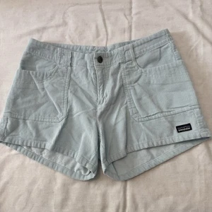 PATAGONIA Women’s 10 Blue Corduroy Stand Up Short Shorts 100% Organic Cotton - Picture 1 of 9