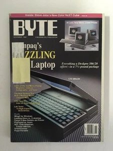 BYTE Magazine NOV 1990 Back Issue COMPUTER Magazine - Deskpro 386, WingZ Windows - Picture 1 of 4