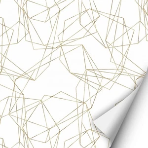 2 x 0,9 m lámina autoadhesiva - blanco abstracto/oro (16,66 €/m²) lámina adhesiva decoración - Imagen 1 de 9