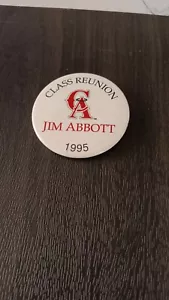 1995 Jim Abbott Class Reunion California Angels Pin Back Button - Preowned - Picture 1 of 3