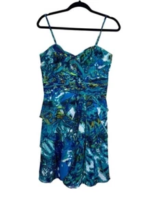 Davids Bridal Dress Women 12 Green Sweetheart Tank Mini Wedding Artsy Feminine - Picture 1 of 18