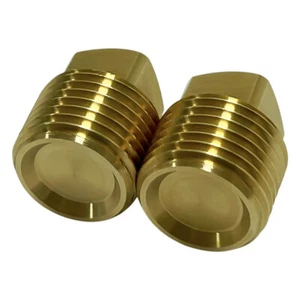 New 1/2" NPT Solid Brass Boat Hull Spare Garboard Drain Plug-2 PACK - Picture 1 of 5