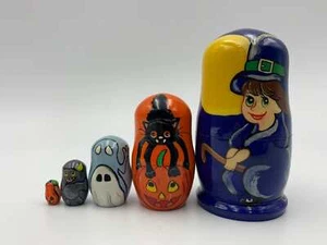 4.7" Halloween  Nesting Doll  Hand Painted Doll 5pieces  Funny Gifts Kids Room - Picture 1 of 5