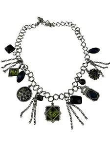 Collana Myka Designs cristallo, perline e catena verde/blu/nero prezzo al pubblico consigliato $150 - Foto 1 di 5
