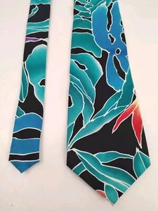 Halo Hattie Hawaiian Men's TIE Multi-color Floral Linen - Picture 1 of 10