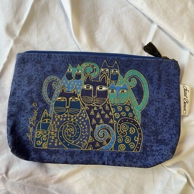 Laurel Burch Makeup Bag Cat Pencil Pouch Travel Pack Cosmetic Tapestry Boho - Image 1 of 4
