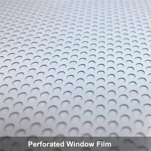 White Perforated One Way Vision Media Vinyl Car Wrap Privacy Window Film - Picture 1 of 11