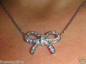CHARLES WINSTON BOW MOISSANITE NECKLACE 18" #moissanitebownecklace #moissanite - Picture 1 of 6