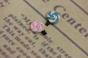 3pz miniatura resina doll house fimo cernit orecchini collane mini lecca lecca - Picture 1 of 1