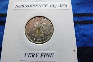 VERY FINE? 1920 SIXPENCE (Silver .500) George V pre 1947 - Picture 1 of 3