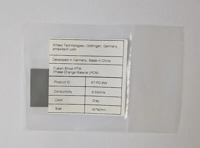 AMAWI TECHNOLOGIES FUSION Sheet PTM (40x40x0,2mm) PHASE CHANGE PAD 8,5 W/mK Wärmeleitpad