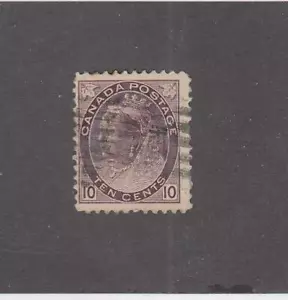 CANADÁ (MK6919) # 83 F-USADO 10 cts 1898 NÚMERO REINA VICTORIA/MARRÓN-VIO CV $40 - Imagen 1 de 1