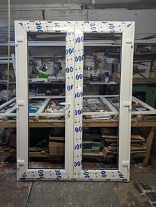 NEW IN STOCK UPVC FRENCH DOOR PATIO DOOR GLASS INCLUDED 1500 X 2100 WITH CILL - Picture 1 of 6