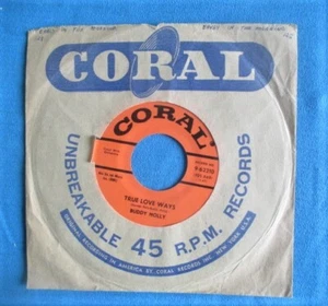 Buddy Holly orig "Coral" 45rpm single- True Love Ways / That Makes It Tough - Picture 1 of 2
