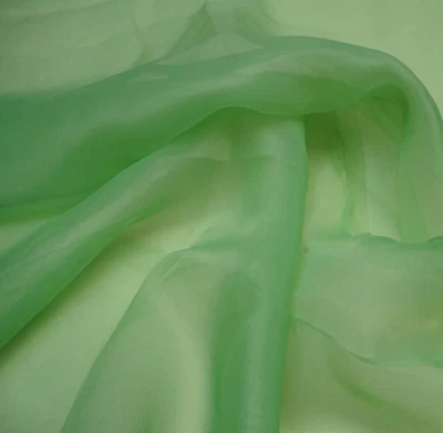 Light Green Tissue Organza Fabric Cloth Material for dresses ,Craft, Art  1 YARD - Image 1 of 3