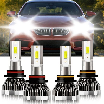 4x 6000K White LED Headlight High Low Beam Bulbs Combo Kit For BMW M6 1987-1988 - Image 1 of 4