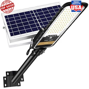 16000 lm Solar Outdoor Street Lights IP67 Waterproof Dusk to Dawn Operation New - Picture 1 of 7