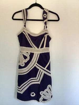 Vestido Halter Yoana Baraschi Azul Marino Seda Talla 2 Foto 1 de 4