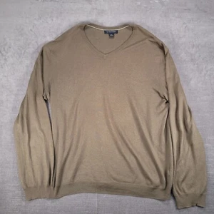 Banana Republic Seide Kaschmirmischung leichter V-Ausschnitt Pullover olivgrün XL - Bild 1 von 11