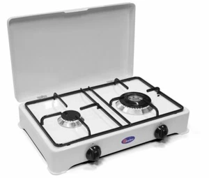 Fornello a gas 2 fuochi DOPPIA CORONA Metano / Gpl NEW 2002GP/C made in italy - Foto 1 di 2