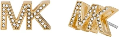 MICHAEL KORS MK Logo Oro Amarillo Latón Aretes Cristales MKJ8025710 + CAJA MK Foto 1 de 4