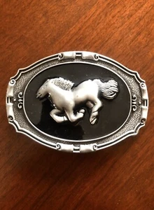 Western Simple Horse Pony Animal Cowboy Cowgirl Metal Unisex Men’s Belt Buckle - Picture 1 of 2