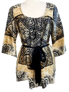 Camicetta tunica YASB You Are So Beautiful donna gialla con cintura taglia small - Foto 1 di 7