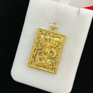 Embossed Dragon 22K 23K 24K Thai Baht Gold Filled Yellow GP Pendants - Picture 1 of 5