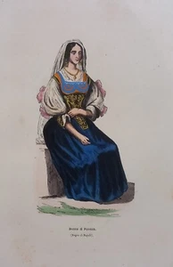 Donna di Potenza. Litografia con fine coloritura coeva. DALLY, 1847. - Imagen 1 de 1
