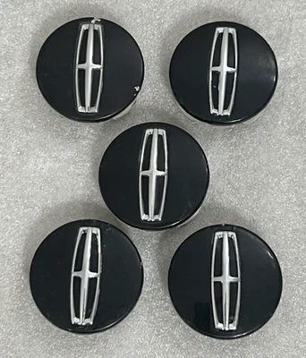 Tapa central de rueda negra Lincoln MKZ MKX MKT MKS DPSC-1A096-AA, 2-1/8" de ancho Foto 1 de 4