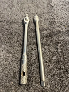 Vtg Snap On Tools 1955 TM-10-D 1/4" Dr 6" Breaker Bar & MVX6 6" 1/4" Dr Ext - Picture 1 of 11