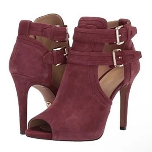 Michael Kors Blaze Peep Toe Ankle Bootie High Heels Buckled Double Straps 9.5 - Picture 1 of 8