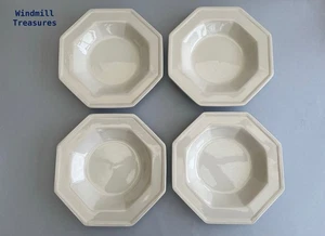 4 Vintage Johnson Brothers Heritage weiß umrandet Suppe Pasta Schüsseln - TOP ZUSTAND - Bild 1 von 11