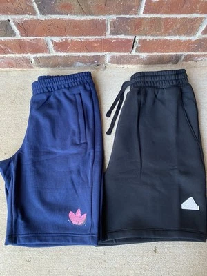 LOT OF 2 Adidas Originals Funny Dino Navy Fleece Loose Fit Black Men’s MED. New - Image 1 of 4