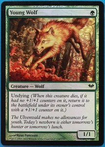 Young Wolf FOIL Dark Ascension NM Green Common MAGIC CARD (ID# 490241) ABUGames - Picture 1 of 2