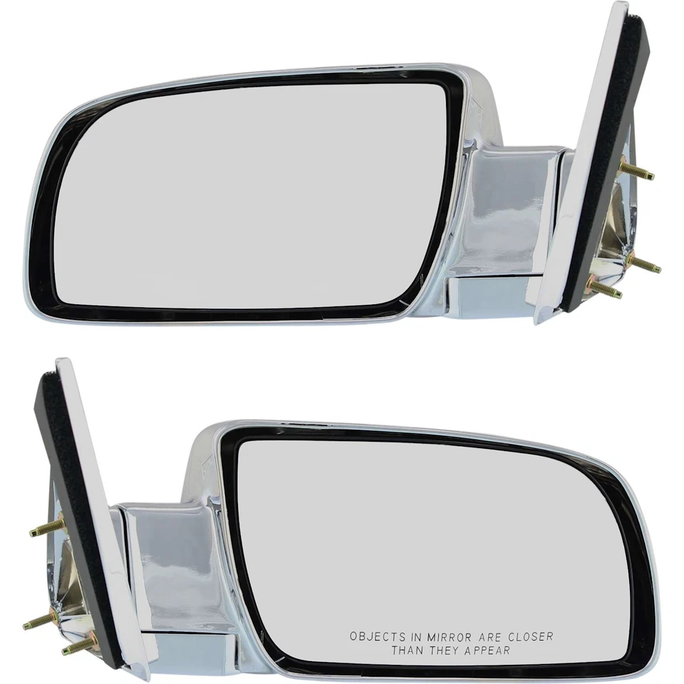 Juego de espejos retrovisores manuales para Chevy GMC C1500 K1500 1988-1998 RH y LH par cromado Foto 1 de 4