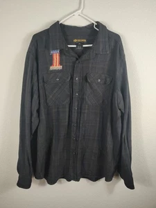 Harley Davidson Herren Karo Flanell Amerikanische Flagge Patch Größe 2XL - Bild 1 von 6