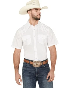 Gibson Men's Solid Short Sleeve Pearl Snap Western Shirt - GMBA17W103 - Picture 1 of 11
