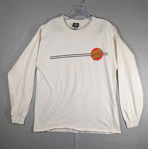 Santa Cruz Skateboards Shirt Mens Large White Long Sleeve Classic Dot Logo - Picture 1 of 6