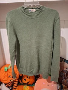 J Crew Mens M Distressed Blank Heavyweight Organic Cotton Thermal Knit Sweater - Picture 1 of 6