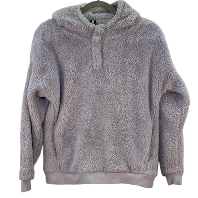 Lukka Lux Lavender Purple Hoodie Fluffy Snap Button Pullover Medium - Image 1 of 4