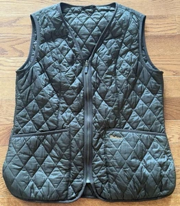 Chaleco acolchado Barbour cremallera completa chaleco mujer talla 12 EE. UU. reversible verde - Imagen 1 de 8