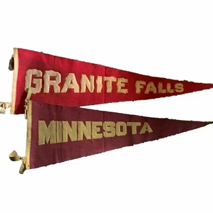 Vintage Granite Falls MN Minnesota Felt Pennant State Flag Bloom Bros - Picture 1 of 12