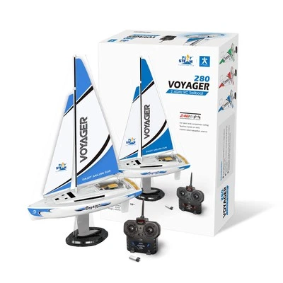 Voyager 280 RC Controlled Wind Powered Sailboat in Blue -17.5" Tall - Image 1 of 4