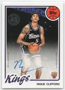 2025-26 Topps Flagship 1980-81 On Card Auto Nique Clifford #80B2R-NC Kings RC - Picture 1 of 2