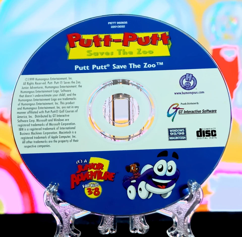 Putt-Putt Saves The Zoo Retro PC/Mac Disc [Tested] - Kids Edutainment Adventure - Image 1 of 4