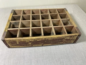 Antiguo estuche de madera amarillo Coca Cola de colección caja de 24 botellas caja de refrescos de coca cola publicidad - Imagen 1 de 7