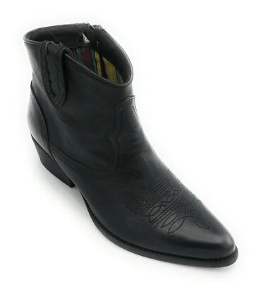 Felmini B504 Bottines En Cuir Noir Avec Fermeture Éclair Et Lacet T 4 Cm - Photo 1/4