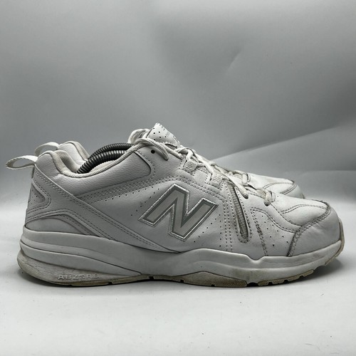 Scarpe da ginnastica New Balance 608 V5 da uomo taglia 10 D bianche casual in pelle MX608AW5